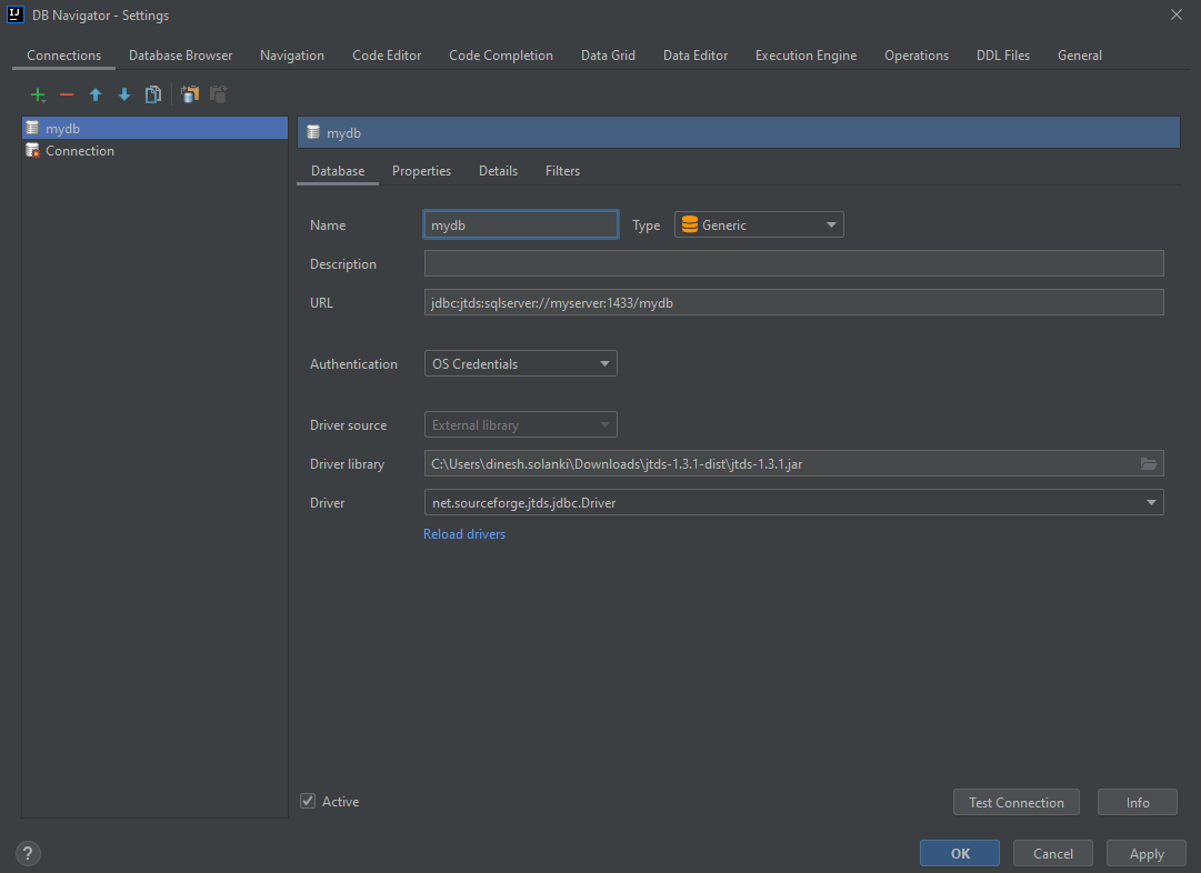 Wrijven ik wil Gepolijst HOW-TO][Solved] Connect to MSSQL DB using DB Navigator in IntelliJ IDEA  community edition – Abstract Programmers